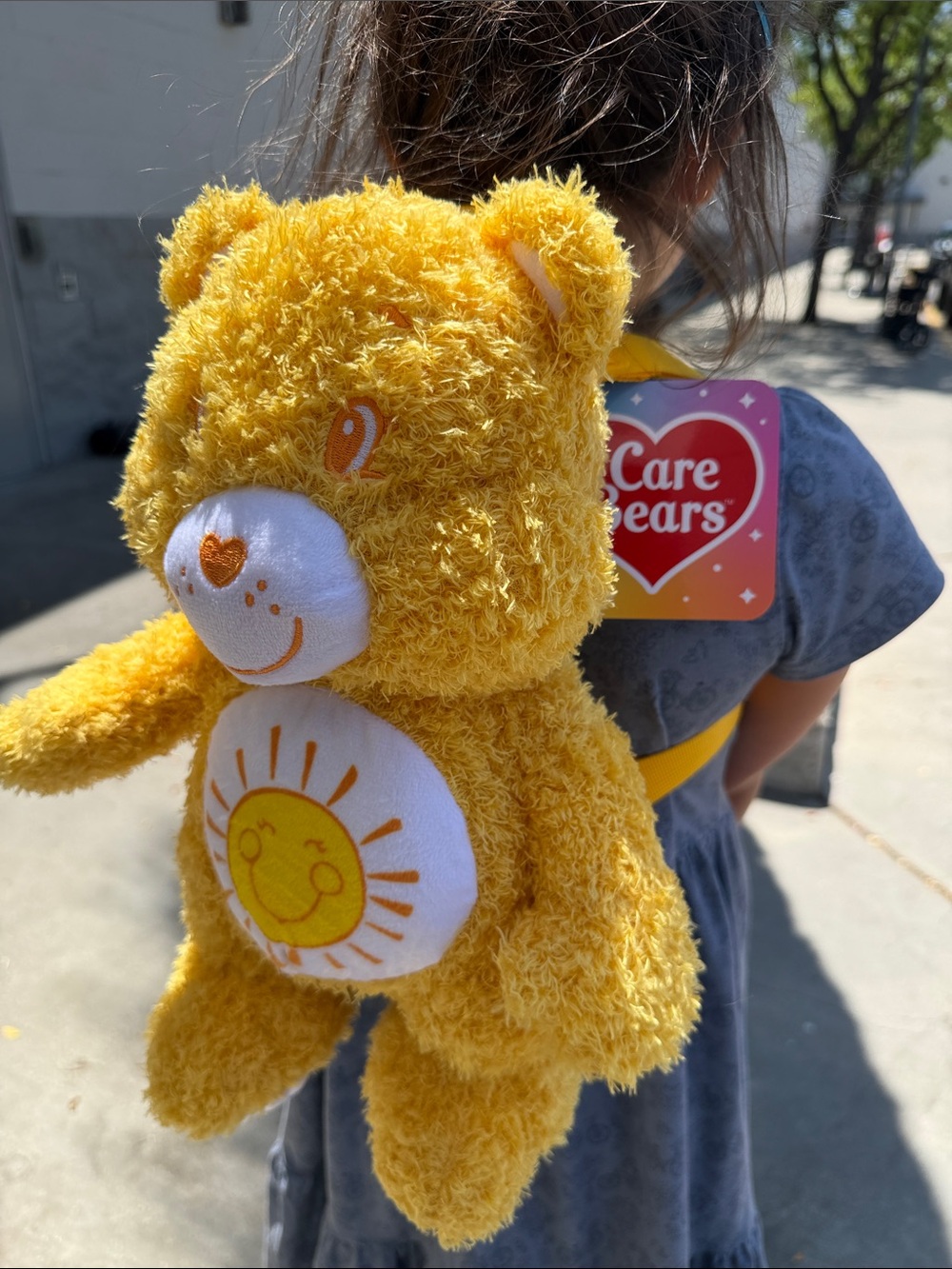 Care Bears Sunshine Bear Plush Backpack - Bright Yellow Sun Design